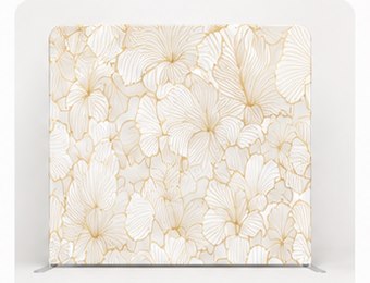 White and gold floral photo booth backdrop
