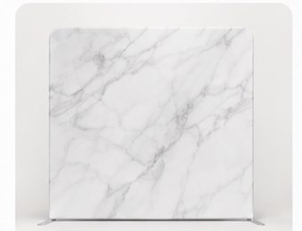 White marble photo booth backdrop