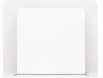 White tension-fabric photo booth backdrop