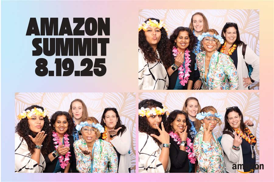Photo strip collage from the Amazon Summit corporate event photo booth